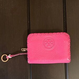 Tory Burch Fuchsia Leather Card Case